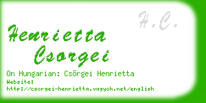 henrietta csorgei business card
