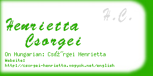 henrietta csorgei business card